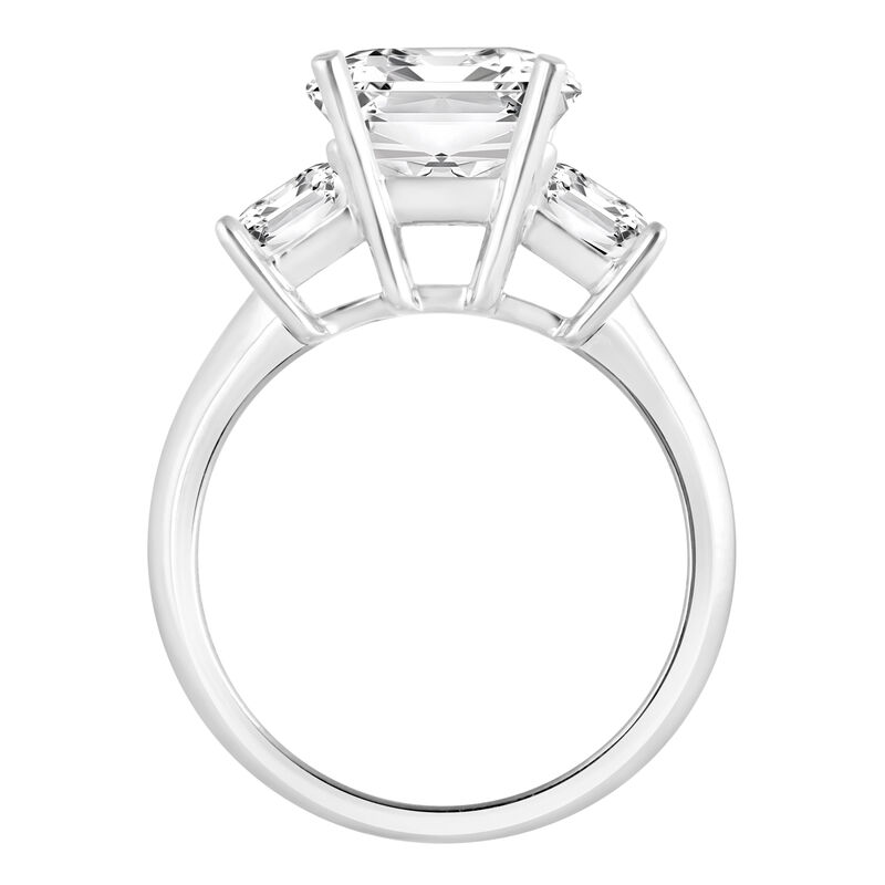 Emerald Lab Grown Diamond 5ctw. Three Ring Bridal Set in 14k White Gold image number null